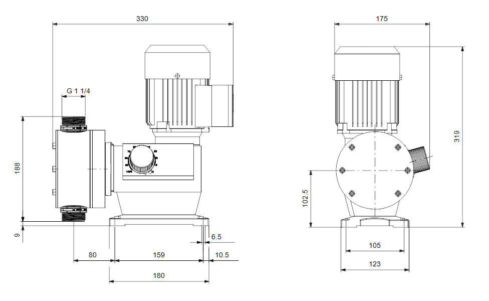 GRUNDFOS Mechanische Dosierpumpe DMX 115-3 B-PVC/V/C-X-G1U3U3XEMNG - Art. 99206078