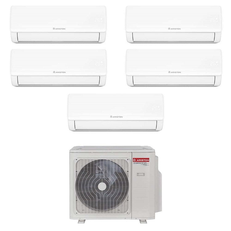 Ariston 5-fach-Split-Klimagerät NEVIS NET, Wandgerät, Inverter, WLAN, Weiß – Außengerät R32 12,4 kW, Innengeräte 9000+9000+9000+12000+18000 BTU 3381263+4213037+4213037+4213037+4213038+4213039