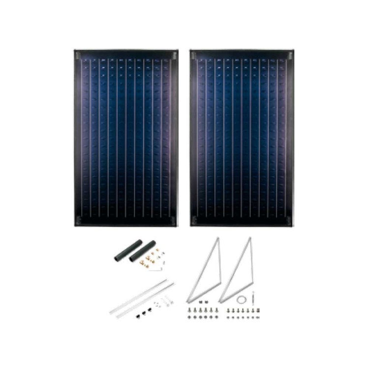 Bosch Solarkit speziell für Zwangszirkulation mit 2 Solarkollektoren FCC220-2V mit Montage-System für Flachdach oder Neigung 15°-35° 7735245993