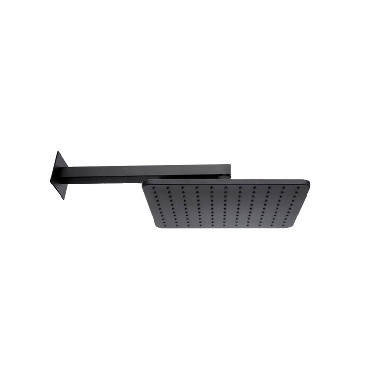 Bossini Quadratischer Duschkopf 28 cm, aus Messing, mit horizontalem Duscharm, Farbe Schwarz, mattes Finish COSMO H69598H00073009