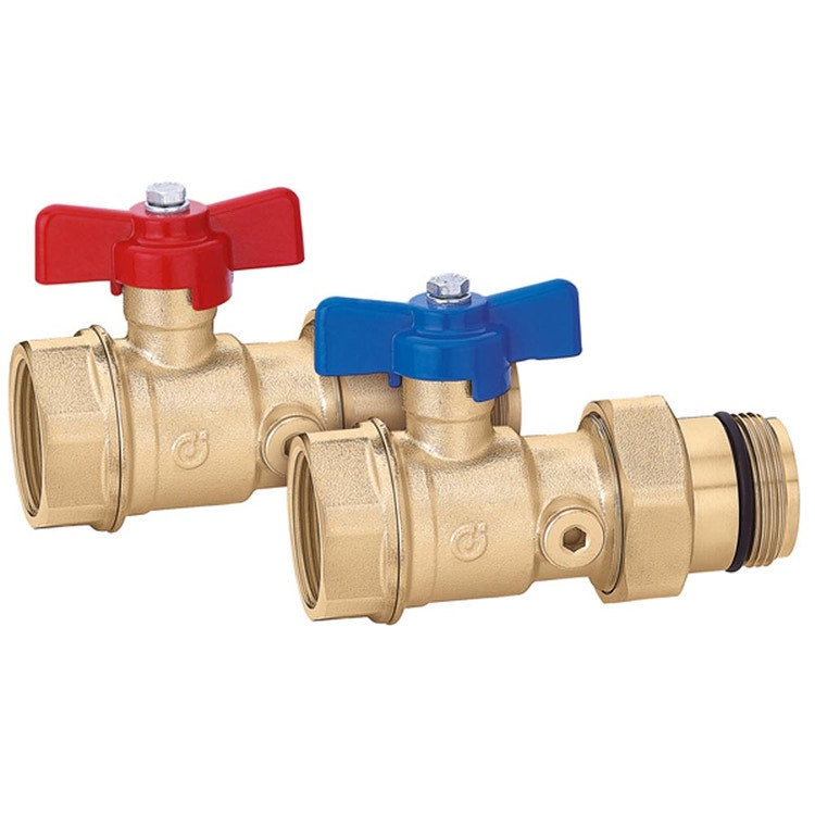 Caleffi Kugelhahn-Doppelventil mit Thermometeranschluss 1” x 1 1/4” 391067S1