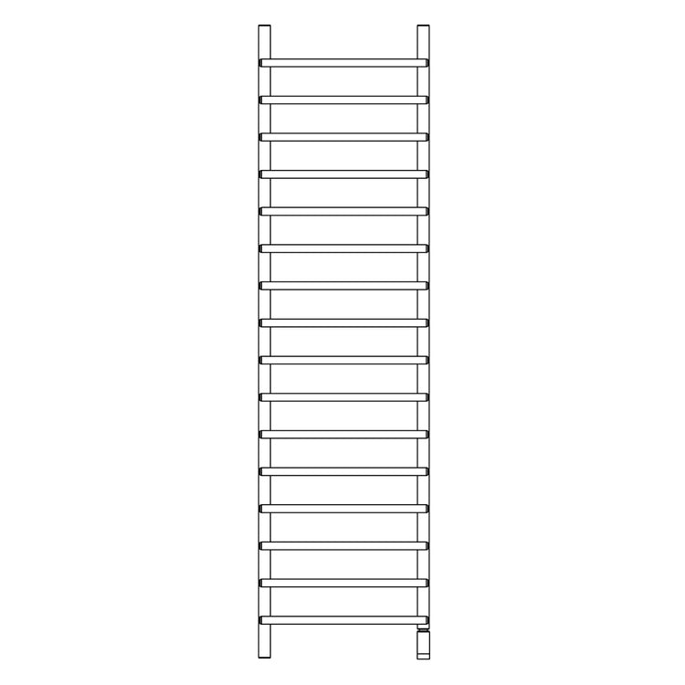 Deltacalor Elektro-Badheizkörper FOX23 ELECTRIC, H 187,3 × B 50,5 cm, Jet Black matt (Farbcode 9005) FOX23E178050TR9005M
