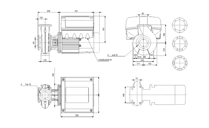 GRUNDFOS Einstufige Blockpumpe NBE 50-125/144 Art. 95108659