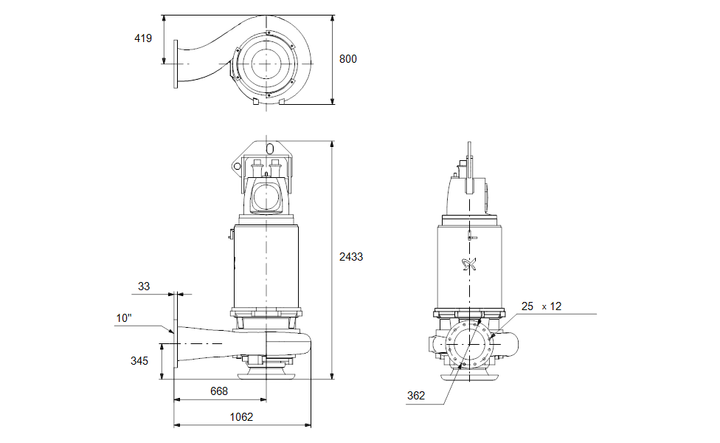 GRUNDFOS Tauchmotorpumpe S2.35.A100.2480.6.72S.C.572.G.N.D.61H Art.97703238