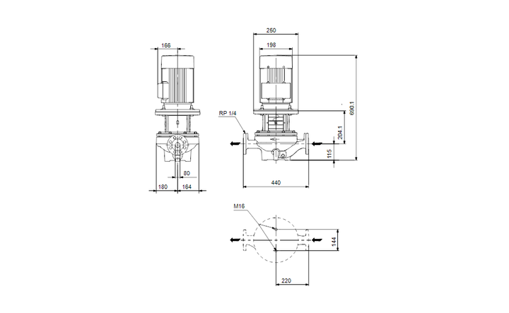 GRUNDFOS  Einstufige Inlinepumpe ZUM VERGLEICH HINZUFÜGEN TEILEN TP 80-110/4 A-F-A-GQQV-IW3 Art. 96108855