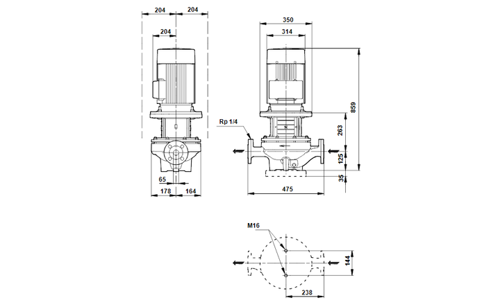 GRUNDFOS Einstufige Inlinepumpe TP 65-460/2 A-F-A-GQQE Art. 96087516