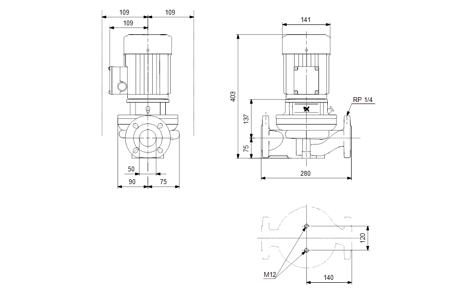 GRUNDFOS Einstufige Inlinepumpe TP 50-60/2 A-F-A-BUBE Art. 96402083