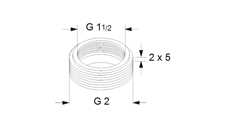 Grundfos Adapter A7 1 1/2"x2" PN 10 Nr. 535046