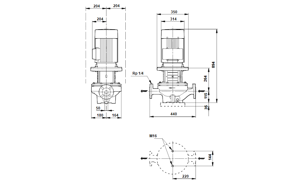 GRUNDFOS Einstufige Inlinepumpe TP 50-830/2 A-F-A-GQQE Art. 96087193