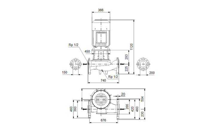 GRUNDFOS Einstufige Inlinepumpe TP 150-240/4 A-F-A-DBUE Art. 96162098