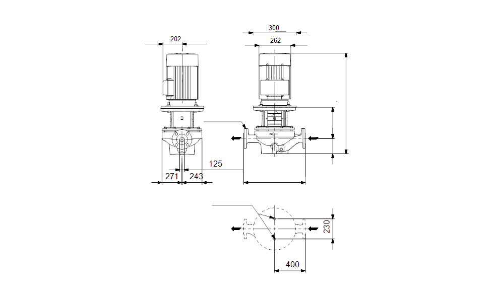 GRUNDFOS Einstufige Inlinepumpe TP 125-140/6 A-F-A-GQQE Art. 96109727