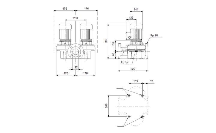 GRUNDFOS Einstufige Inlinepumpe TPD 32-60/2 A-F-A-BUBE Art. 96401825