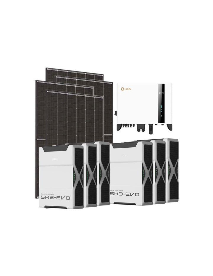Dreiphasiges Photovoltaik-Kit 10800W Wechselrichter Solis 10kW Lithium 31.3kWh Weco EVO...