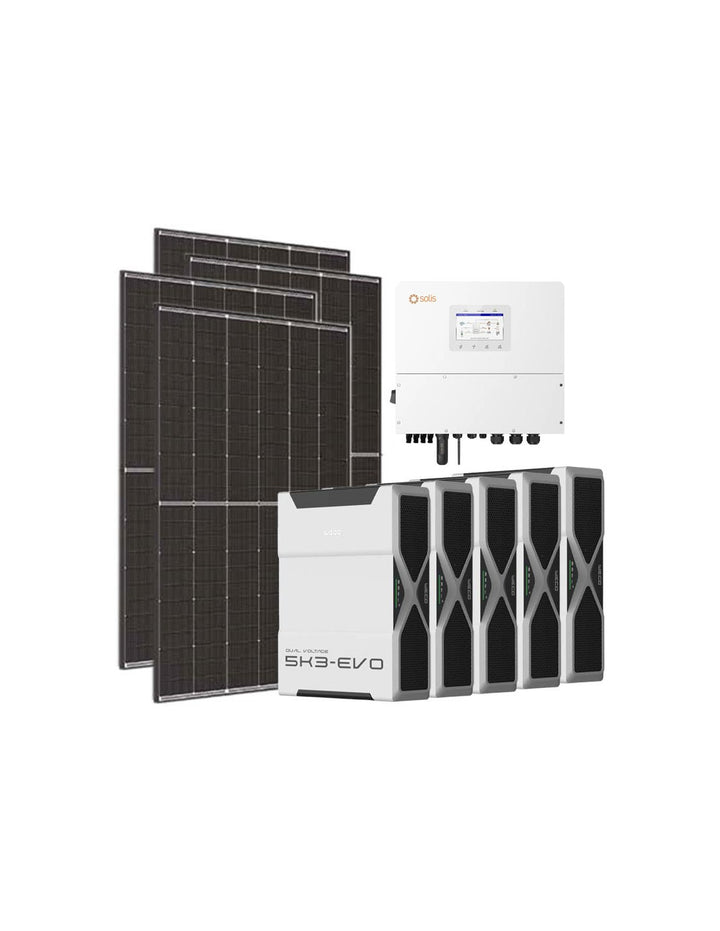 Dreiphasiges Photovoltaik-Kit 15300W Wechselrichter Solis 15kW Lithium 31.3kWh Weco EVO...