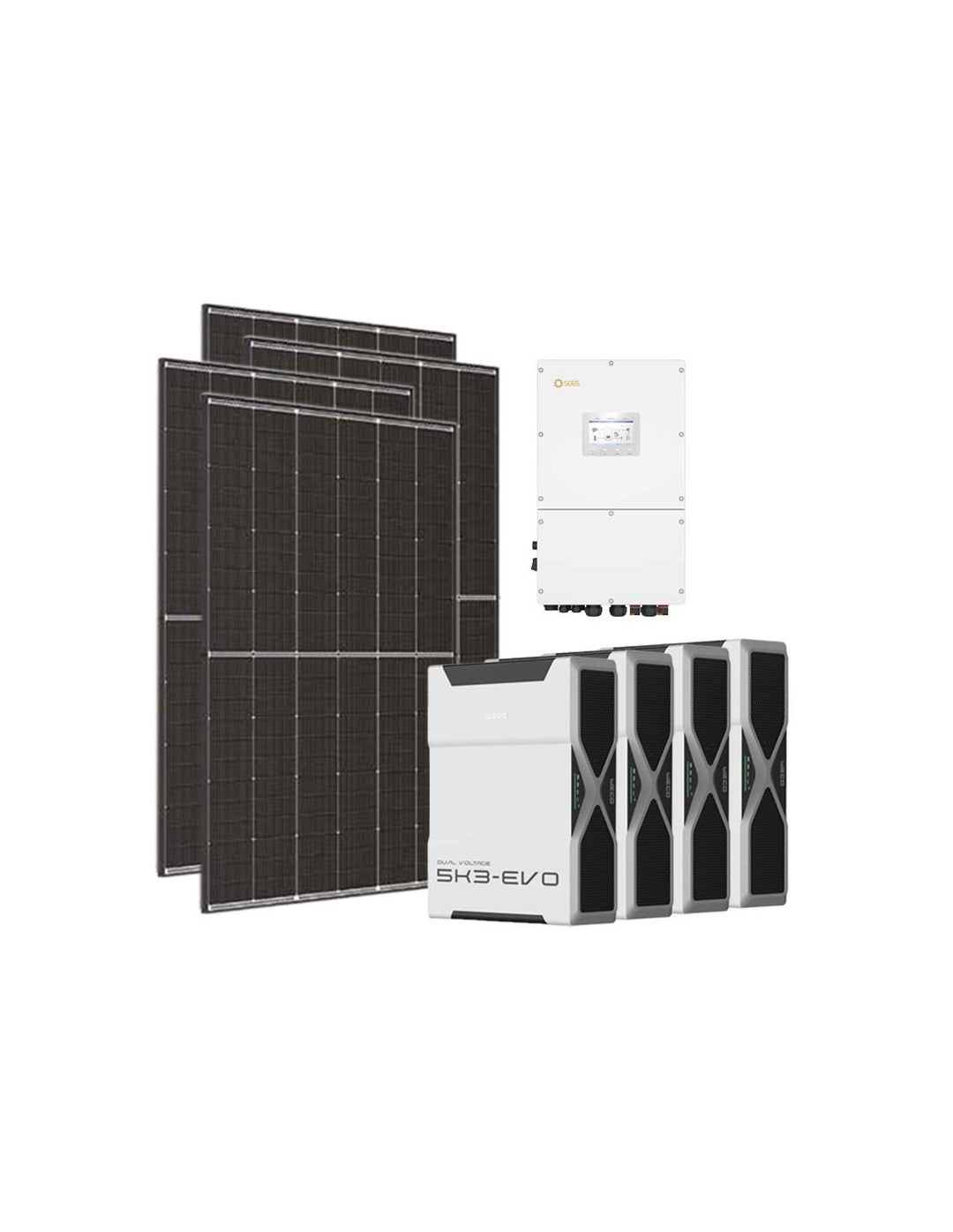 Dreiphasiges Photovoltaik-Kit 50400W Wechselrichter Solis 50kW Lithium 20.8kWh Weco EVO...