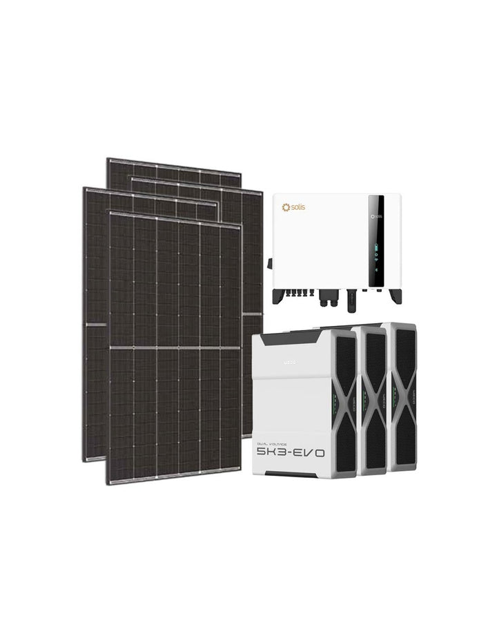 Dreiphasiges Photovoltaik-Kit 6300W Wechselrichter Solis 6kW Lithium 15.6kWh Weco EVO 5k3