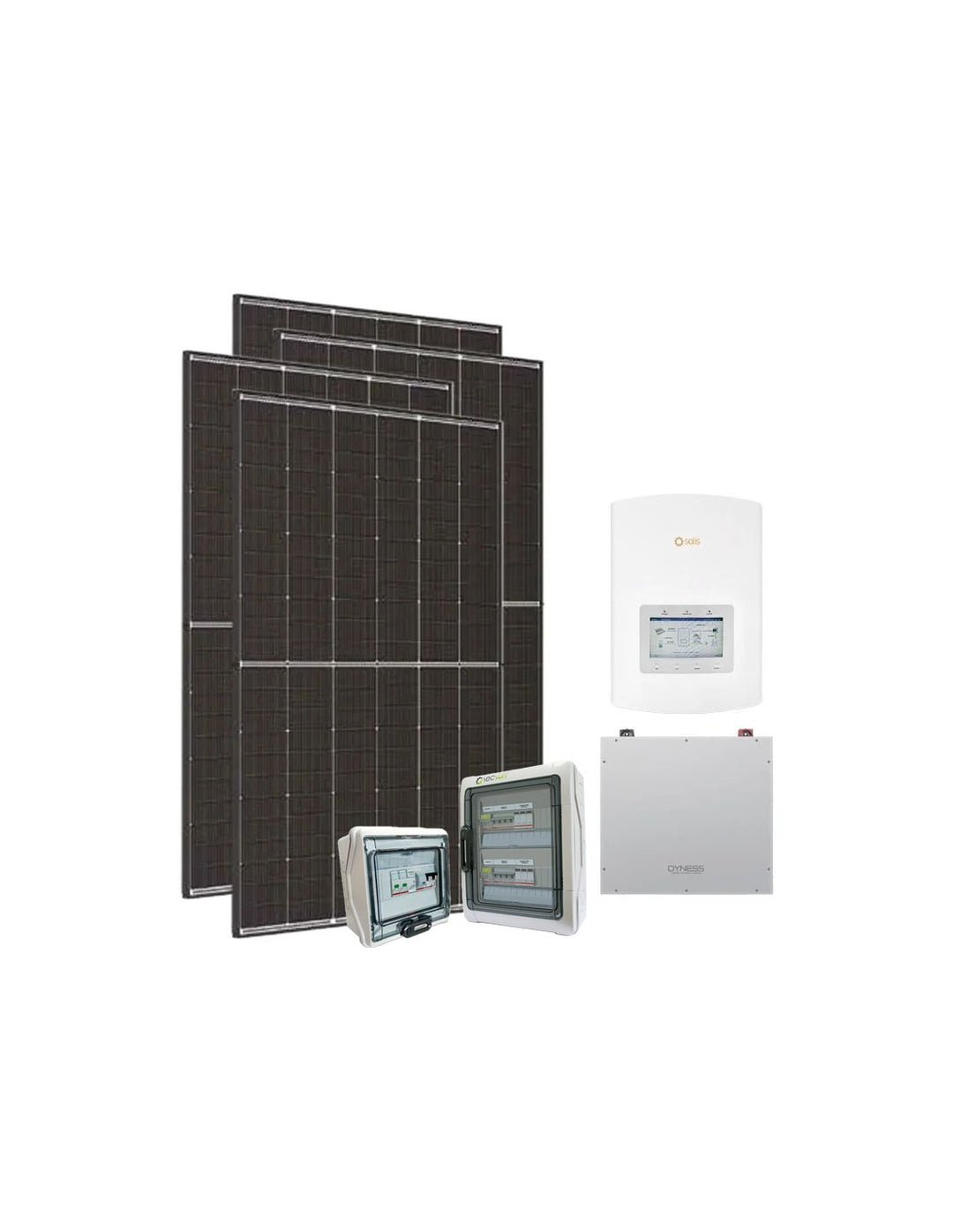 Einphasige Photovoltaik-Kit 3600W PLUS Inverter Solis 3.6kW Akku Dyness 5.12kWh