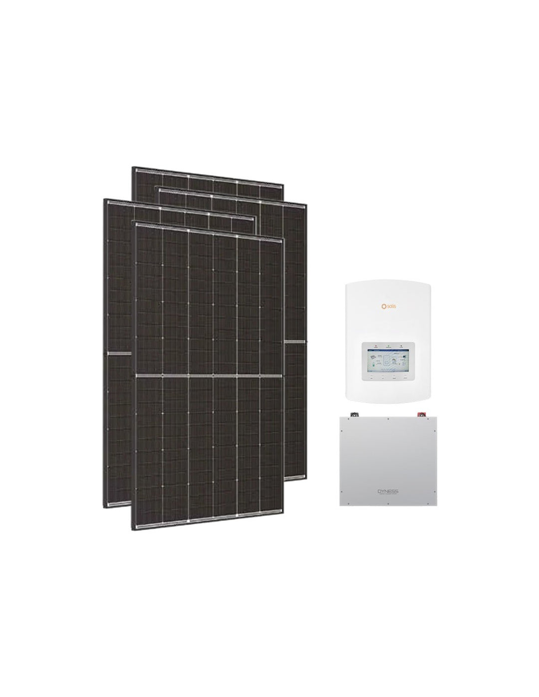 Einphasige Photovoltaik-Kit 3600W Wechselrichter Solis 3.6kW Akku Dyness 5.12kWh