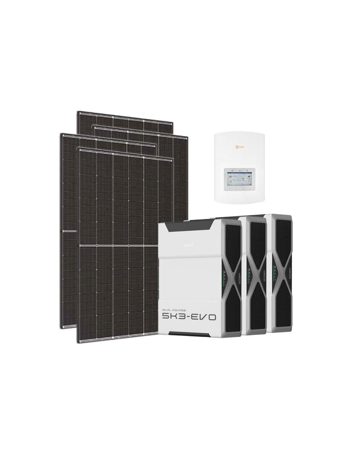 Einphasiges Photovoltaik-Kit 6300W Wechselrichter Solis 6kW Lithium 15.6kWh Weco EVO 5k3