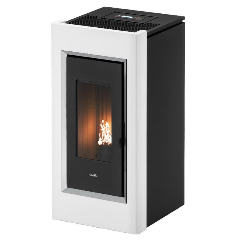 CADEL Prince Plus 11 kW weißer Pelletofen mit Abluft und WLAN