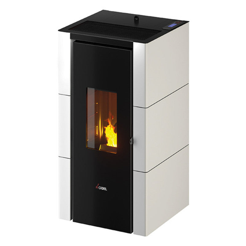 CADEL Cristal 7 kW weißer Luftpelletofen mit WLAN