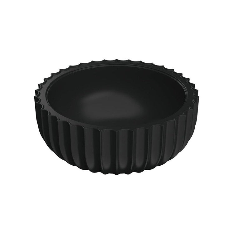 Flaminia Waschtisch Ø 44 cm zum Aufstellen, aus Keramik, ohne Loch für Armaturen und ohne Überlauf, Farbe Kohle, matte Oberfläche SETTECENTO SE44ACAR