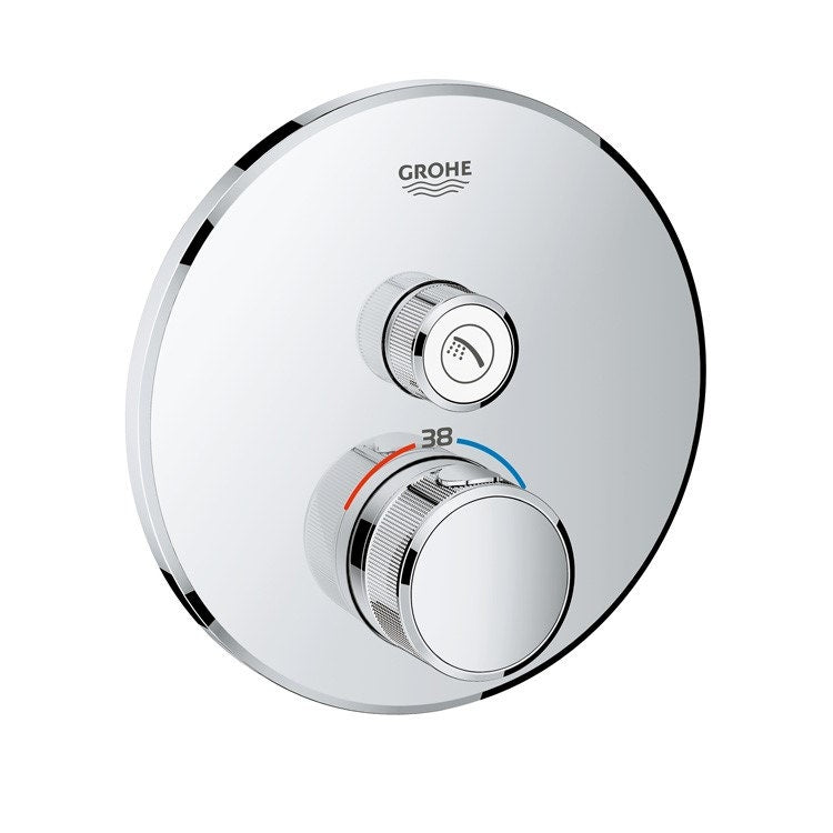 Grohe Einweg-Thermostatmischer, Durchmesser 15,8 cm, Chromoberfläche GROHTHERM SMARTCONTROL 29118000