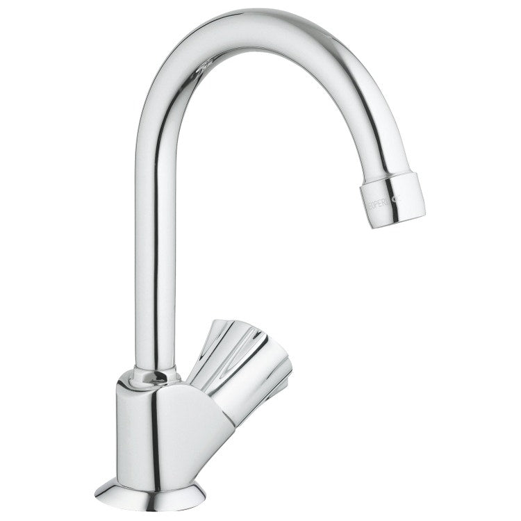 Grohe Säulenarmatur H. 22 cm für Waschbecken, schwenkbarer Auslauf, Chromoberfläche ADRIA 20393001