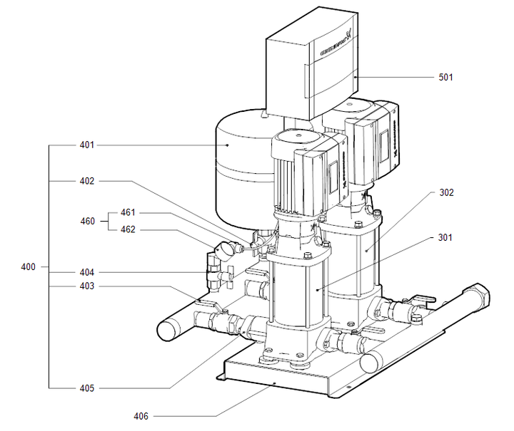 GRUNDFOS Druckerhöhungsanlage HYDRO MULTI-E 2 CRIE 5-10 Art. 96152307
