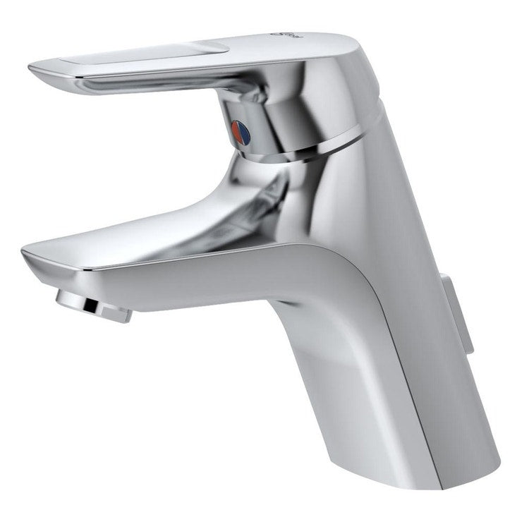 Ideal Standard Einhand-Waschtischarmatur mit flexiblem Anschluss, mit Metallventil, Chromoberfläche CERAMIX BLUE A5646AA