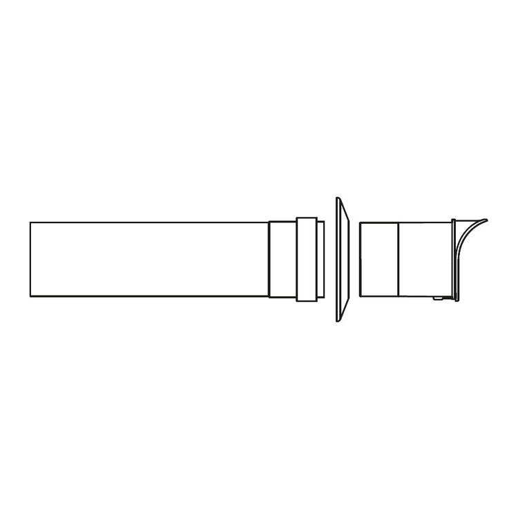 Bosch Endstück für horizontale Luftansaugung C53x, Ø 80; Hart-PVC weiß - 1020 mm FC-SO80 7738113243