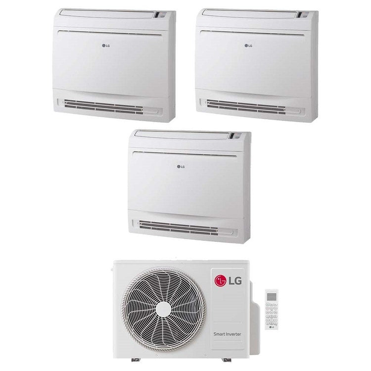 LG 3-fach-Split-Klimagerät Konsole, Inverter, WLAN, Weiß – Außengerät R32 7 kW, Innengeräte 9000+9000+9000 BTU MU4R25.U24A0+UQ[09|09|09]F.NA0