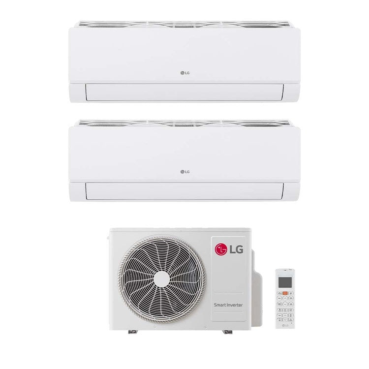 LG 2-fach-Split-Klimagerät DUALCOOL Libero Smart, Wandgerät, Inverter, WLAN, Weiß – Außengerät R32 7 kW, Innengeräte 7000+24000 BTU MU4R25.U24A0+MS[07]EZ.NSJ+EZ[24]CSN.CSK1