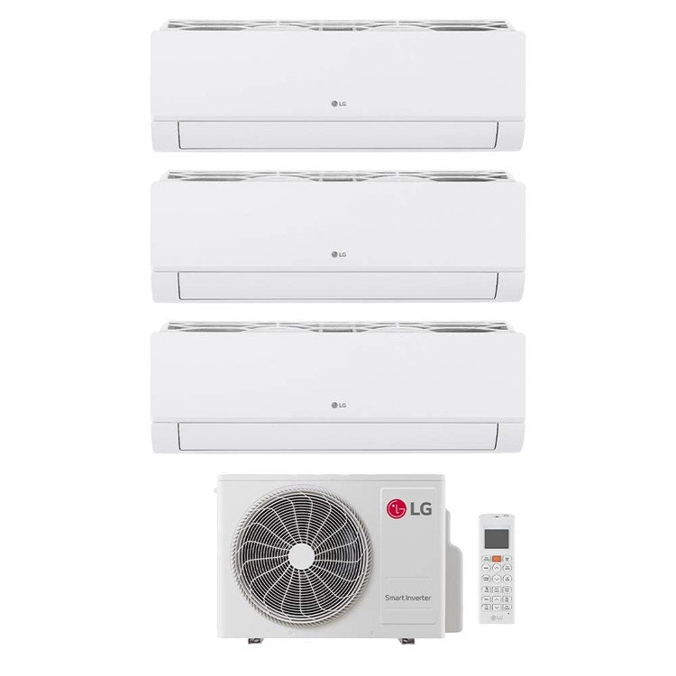 LG 3-fach-Split-Klimagerät DUALCOOL Libero Smart, Wandgerät, Inverter, WLAN, Weiß – Außengerät R32 7 kW, Innengeräte 7000+7000+9000 BTU MU4R25.U24A0+MS[07|07]EZ.NSJ+EZ[09]CSN.CSJ1