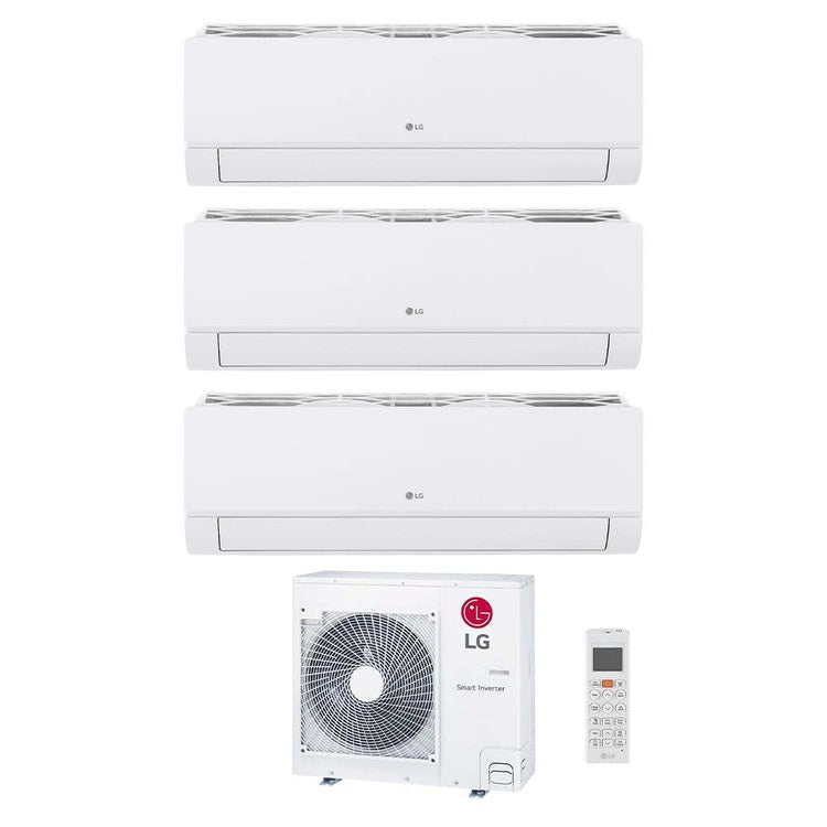 LG 3-fach-Split-Klimagerät DUALCOOL Libero Smart, Wandgerät, Inverter, WLAN, Weiß – Außengerät R32 8,8 kW, Innengeräte 7000+7000+9000 BTU MU5R30.U36A0+MS[07|07]EZ.NSJ+EZ[09]CSN.CSJ1