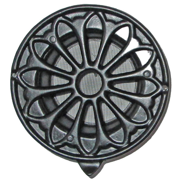 Paneir LMA 100 B – Retro-Lüftungsgitter rund, Aluminium schwarz, Rohr 100 mm