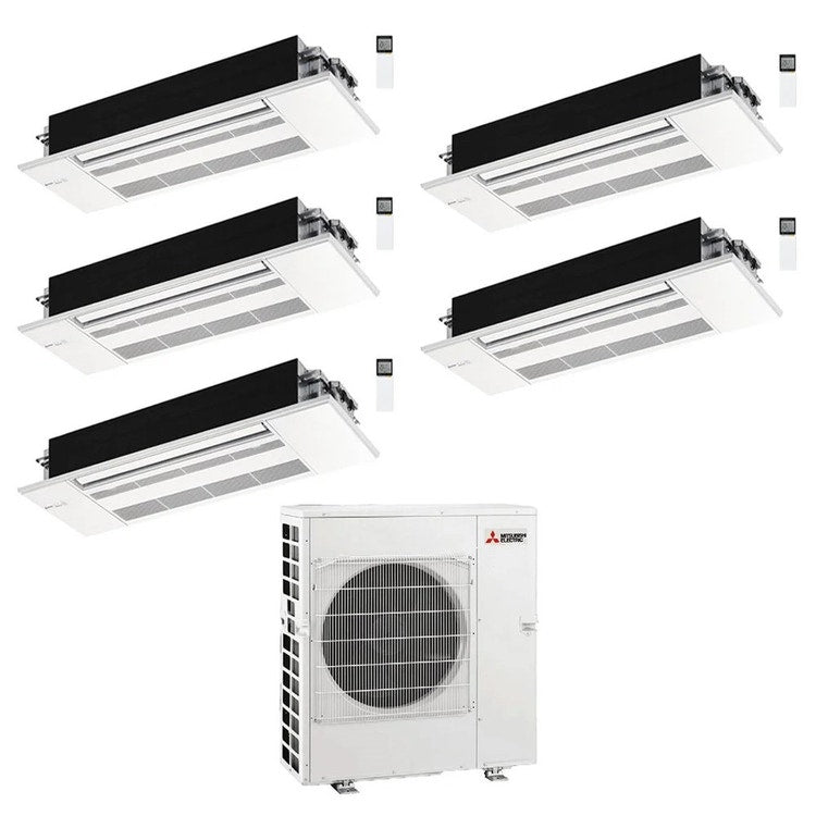 Mitsubishi 5-fach-Split-Klimagerät MLZ-KP 1-Wege-Kassette, Inverter, Weiß – Außengerät R32 12 kW, Innengeräte 7000+7000+7000+7000+12000 BTU MXZ-6F120VF+MLZ-KY[20|20|20|20]VG+MLZ-KP[35]VG