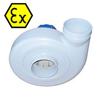Venplast PC 204 EX 400V PTC PE-EL – explosionsgeschützter Radialventilator, säurebeständig, 260 m³/h, 0,12 kW