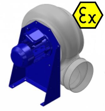 Venplast PQ 504 EX 400V PTC PE-EL – Radialventilator, säure- und explosionsgeschützt, 6170 m³/h, 1,5 kW