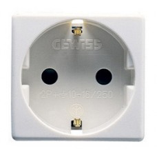 Gewiss System Schutzkontakt-Steckdose, 2 Module, 16 A, weiß