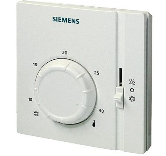 Siemens RAA 41 – Raumthermostat mit Heizen/Kühlen/Aus-Schalter, 8–30 °C