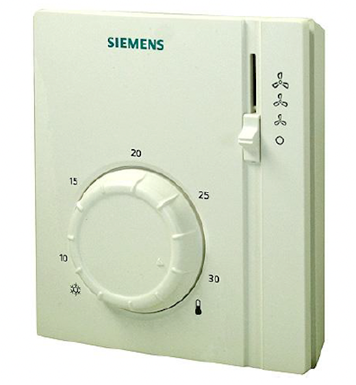 Siemens RAB 21-DC – Raumthermostat für 2-Rohr-Fan-Coil-Geräte mit EC-Ventilator, 230 V