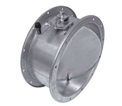 Mandík RKKM 110 P .09 – Rund-Regelklappe, Ø 110 mm, Flanschanschluss, für Antrieb vorbereitet