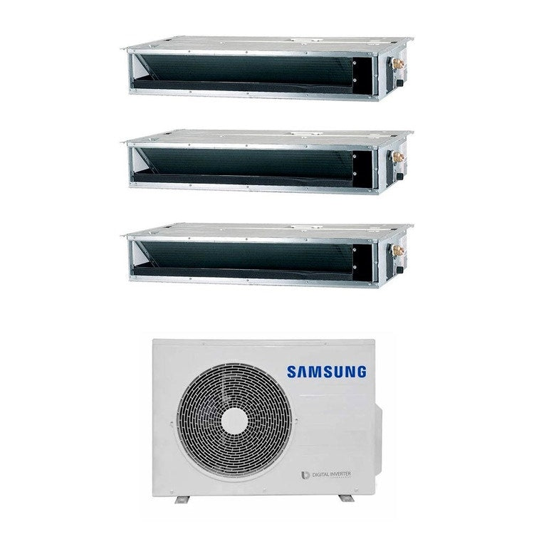 Samsung 3-fach-Split-Klimagerät Kanalgerät niedrige/mittlere Pressung, Inverter – Außengerät R32 5,2 kW, Innengeräte 9000+9000+9000 BTU AJ052TXJ3KG/EU+AJ0[26|26|26]TNLPEG/EU
