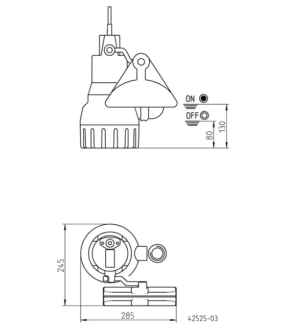 JUNG PUMPEN Schmutzwasserpumpe U6K E, 10 M LEITUNG - Art. JP00226