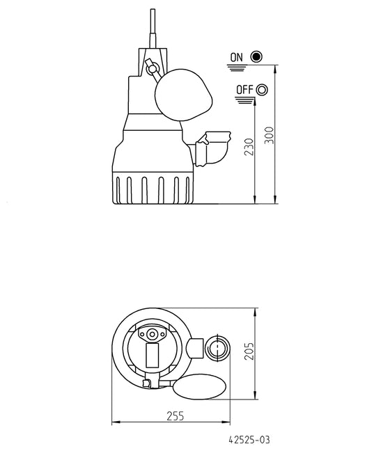 JUNG PUMPEN Schmutzwasserpumpe U6K E, 10 M LEITUNG - Art. JP00226