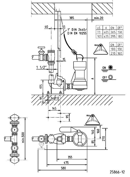 JUNG PUMPEN Schmutzwasserpumpe US 103 HES - Art. JP09308