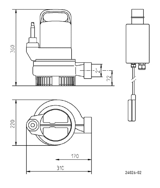 JUNG PUMPEN Schmutzwasserpumpe US 251 D - Art. JP09301