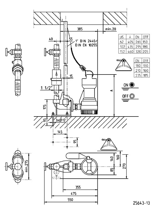 JUNG PUMPEN Schmutzwasserpumpe US 251 D - Art. JP09301