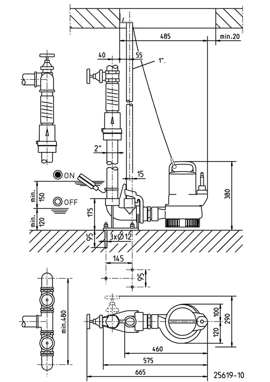 JUNG PUMPEN Schmutzwasserpumpe US 62 DS - Art. JP09815